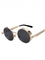 Steampunk retro okulary okrągłe Vintage Goggles Gold