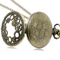 Velké Steampunk Vintage kapesní hodinky s ozubenými koly