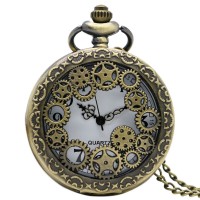 Velké Steampunk Vintage kapesní hodinky s ozubenými koly